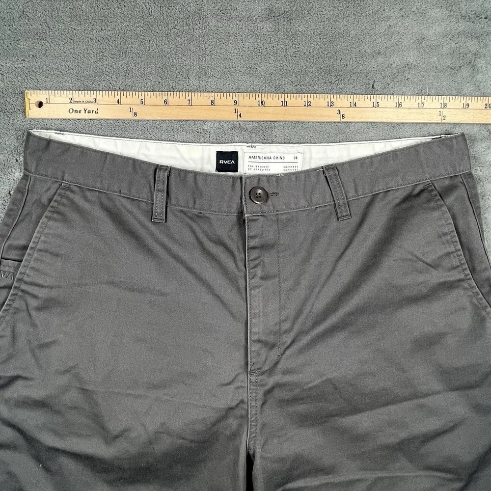 RVCA Week-End Americana Chino Shorts Mens 38 Charcoal Gray Heavy Duty Outdoors